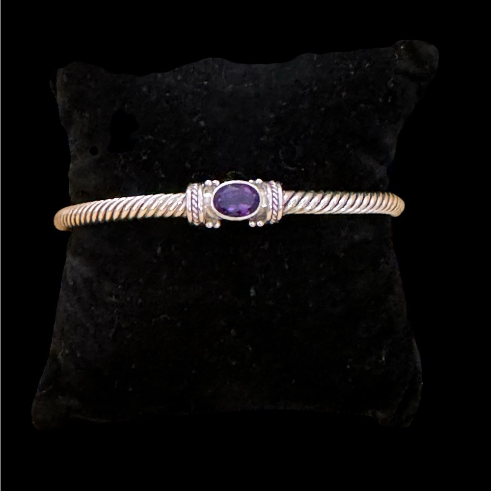 Sterling and Amethyst Cuff — Like New